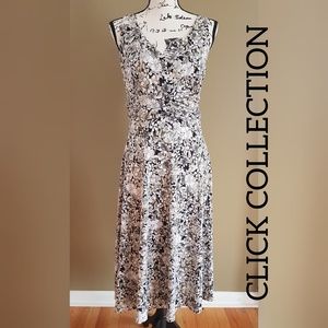 Click Collection Long Sleeveless Dress Floral sz M